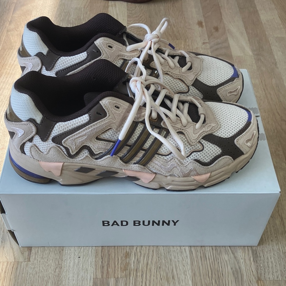 LIKE NEW With Box And Bag ADIDAS BAD BUNNY Cream and Brown Unisex Sneakers